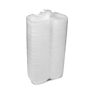 Pactiv Evergreen Foam Hinged Lid Containers, Single Tab Lock, 6.38 x 6.38 x 3, 1-Compartment, White, 500/Carton (PCTYTH100800000)