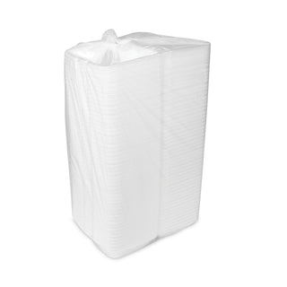 Pactiv Evergreen Foam Hinged Lid Containers, Single Tab Lock #205 Utility, 9.19 x 6.5 x 2.75, 1-Compartment, White, 150/Carton (PCTYTH102050001)