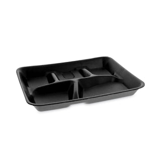 Pactiv Evergreen Lightweight Foam School Trays, 5-Compartment, 8.25 x 10.25 x 1, Black, 500/Carton (PCTYTHB0500SGBX)