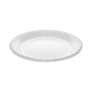 Pactiv Evergreen Laminated Foam Dinnerware, Plate, 8.88" Diameter, White, 500/Carton (PCTYTK100090000)