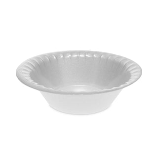 Pactiv Evergreen Laminated Foam Dinnerware, Bowl, 12 oz, 6" Diameter, White, 1,000/Carton (YTK100120000)