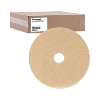 Boardwalk® Burnishing Floor Pads, 20" Diameter, Tan, 5/Carton (PMP4020ULT)