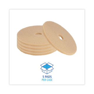 Boardwalk® Burnishing Floor Pads, 20" Diameter, Tan, 5/Carton (PMP4020ULT)