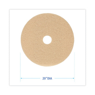 Boardwalk® Burnishing Floor Pads, 20" Diameter, Tan, 5/Carton (PMP4020ULT)