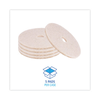 Boardwalk® Natural Hog Hair Burnishing Floor Pads, 20" Diameter, 5/Carton (PAD4020NHE)