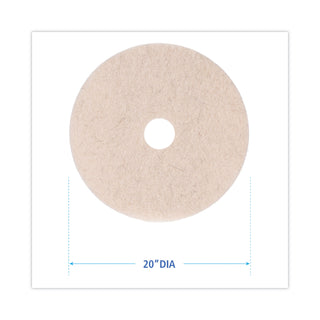 Boardwalk® Natural Hog Hair Burnishing Floor Pads, 20" Diameter, 5/Carton (PAD4020NHE)
