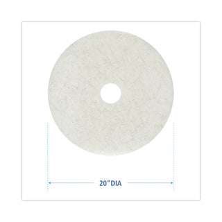 Boardwalk® Natural Burnishing Floor Pads, 20" Diameter, White, 5/Carton (PAD4020NAT)