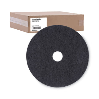 Boardwalk® Stripping Floor Pads, 20" Diameter, Black, 5/Carton (PMP4020BLA)