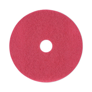 Boardwalk® Buffing Floor Pads, 19" Diameter, Red, 5/Carton (PAD4019RED)