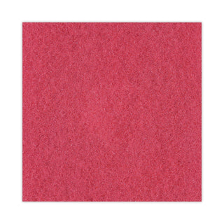 Boardwalk® Buffing Floor Pads, 18" Diameter, Red, 5/Carton (BWK4018RED)