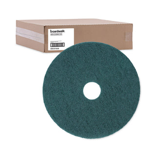 Boardwalk® Heavy-Duty Scrubbing Floor Pads, 18" Diameter, Green, 5/Carton (BWK4018GRE)