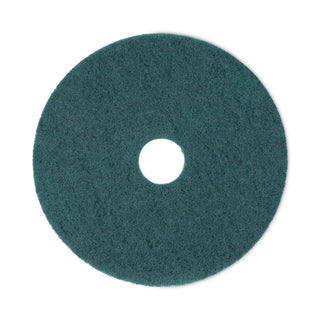 Boardwalk® Heavy-Duty Scrubbing Floor Pads, 18" Diameter, Green, 5/Carton (BWK4018GRE)