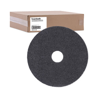 Boardwalk® High Performance Stripping Floor Pads, 17" Diameter, Black, 5/Carton (PAD4017HIP)