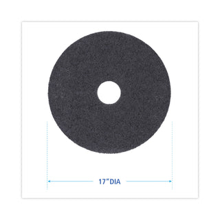 Boardwalk® High Performance Stripping Floor Pads, 17" Diameter, Black, 5/Carton (PAD4017HIP)
