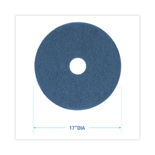Boardwalk® Scrubbing Floor Pads, 17" Diameter, Blue, 5/Carton (PAD4017BLU)