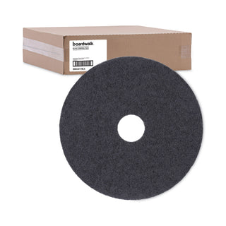 Boardwalk® Stripping Floor Pads, 17" Diameter, Black, 5/Carton (PAD4017BLA)
