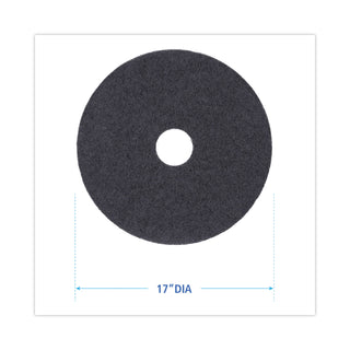 Boardwalk® Stripping Floor Pads, 17" Diameter, Black, 5/Carton (PAD4017BLA)