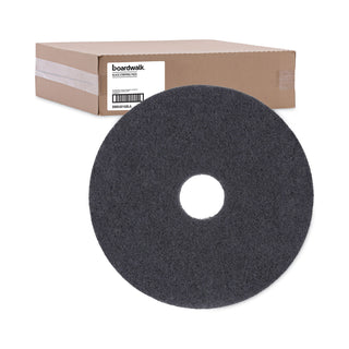Boardwalk® Stripping Floor Pads, 16" Diameter, Black, 5/Carton (BWK4016BLA)