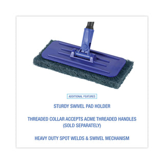 Boardwalk® Swivel Pad Holder, Plastic, Blue, 4 x 9, 12/Carton (BWK00405)