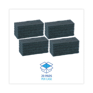 Boardwalk® Medium-Duty Scour Pad, 10 x 4.63, Blue, 20/Carton (PAD402)