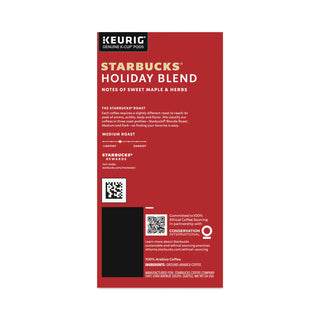 Starbucks® Holiday Blend Coffee, K-Cups, 22/Box, 4 Boxes/Carton (SBK12412029CT)