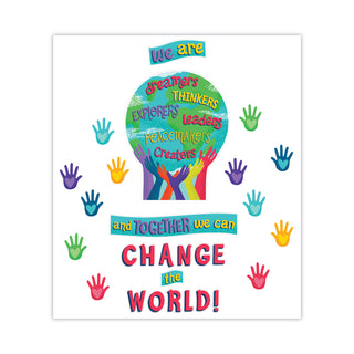 Carson-Dellosa Education Motivational Bulletin Board Set, One World, 47 Pieces (CDP110488)