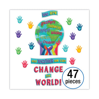 Carson-Dellosa Education Motivational Bulletin Board Set, One World, 47 Pieces (CDP110488)