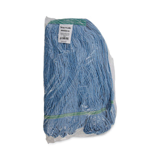 Boardwalk® Super Loop Wet Mop Head, Cotton/Synthetic Fiber, 1" Headband, Medium Size, Blue (BWK502BLNB)