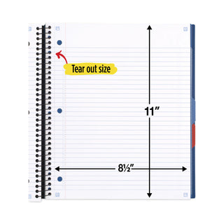 Five Star® Advance Wirebound Notebook, 3 Subjects, Medium/College Rule, Assorted Color Covers, 11 x 8.5, 150 Sheets (MEA06324)