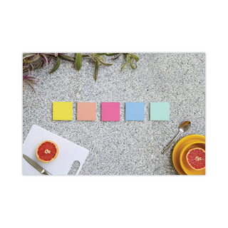 Post-it® Super Sticky Note Pads - Square - 90 Sheets per Pad - Citron, Papaya Fizz, Power Pink, Washed Denim, Fresh Mint - Sticky, Recyclable - 1 Pack (MMM6545SSJOY)