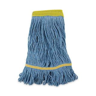 Boardwalk® Super Loop Wet Mop Head, Cotton/Synthetic Fiber, 5" Headband, Small Size, Blue, 12/Carton (UNS501BL)