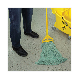 Boardwalk® Mop Head, Premium Standard Head, Cotton/Rayon Fiber, Medium, Green, 12/Carton (BWK502GNNB)