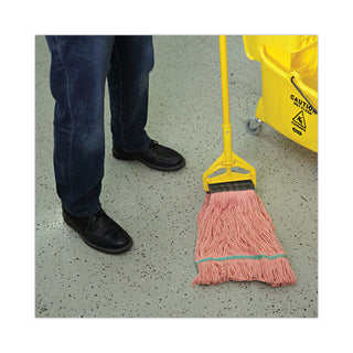 Boardwalk® Super Loop Wet Mop Head, Cotton/Synthetic Fiber, 5" Headband, Medium Size, Orange, 12/Carton (BWK502OR)