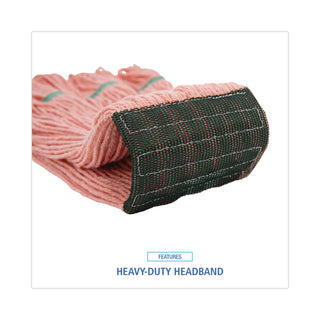 Boardwalk® Super Loop Wet Mop Head, Cotton/Synthetic Fiber, 5" Headband, Medium Size, Orange, 12/Carton (BWK502OR)