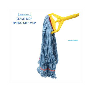 Boardwalk® Super Loop Wet Mop Head, Cotton/Synthetic Fiber, 1" Headband, Large Size, Blue, 12/Carton (BWK503BLNB)
