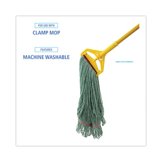 Boardwalk® Mop Head, Premium Standard Head, Cotton/Rayon Fiber, Large, Green (BWK503GNNB)