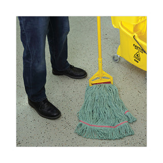 Boardwalk® Mop Head, Premium Standard Head, Cotton/Rayon Fiber, Large, Green (BWK503GNNB)