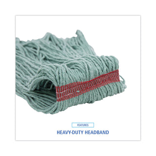 Boardwalk® Mop Head, Premium Standard Head, Cotton/Rayon Fiber, Large, Green (BWK503GNNB)