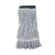 Boardwalk® Mop Head, Floor Finish, Wide, Rayon/Polyester, Medium, White/Blue, 12/Carton (BWK552)