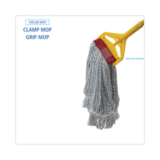 Boardwalk® Mop Head, Floor Finish, Wide, Rayon/Polyester, Large, White/Blue, 12/Carton (BWK553)