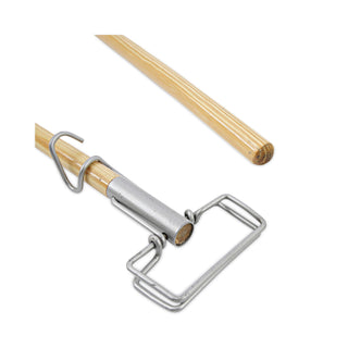 Boardwalk® Spring Grip Metal Head Mop Handle for Most Mop Heads, Wood, 60", Natural (UNS609)