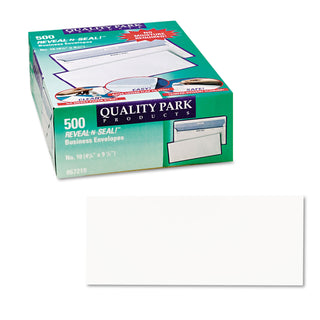 Quality Park™ Reveal-N-Seal Envelope, #10, Commercial Flap, Self-Adhesive Closure, 4.13 x 9.5, White, 500/Box (QUA67218)