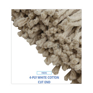 Boardwalk® Cut-End Lie-Flat Wet Mop Head, Cotton, 16oz, White, 12/Carton (UNS716C)