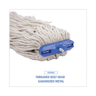 Boardwalk® Cut-End Lie-Flat Wet Mop Head, Cotton, 16oz, White, 12/Carton (UNS716C)