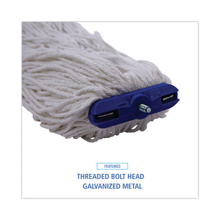 Boardwalk® Cut-End Lie-Flat Wet Mop Head, Rayon, 16oz, White (UNS716R)