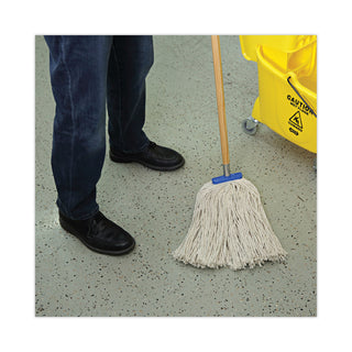 Boardwalk® Mop Head, Economical Lie-Flat Head, Cotton Fiber, 20 oz, White, 12/Carton (BWK720C)