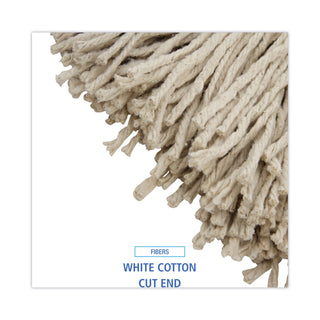 Boardwalk® Cut-End Lie-Flat Wet Mop Head, Cotton, 24oz, White (UNS724C)