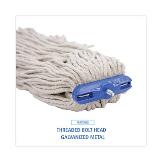 Boardwalk® Cut-End Lie-Flat Wet Mop Head, Cotton, 24oz, White (UNS724C)