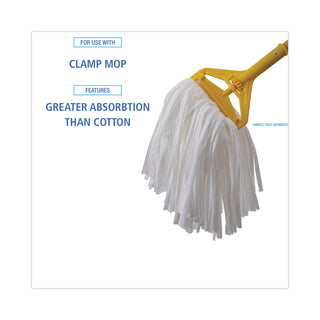 Boardwalk® Nonwoven Cut End Edge Mop, Rayon/Polyester, #20, White, 12/Carton (UNSBW2020)