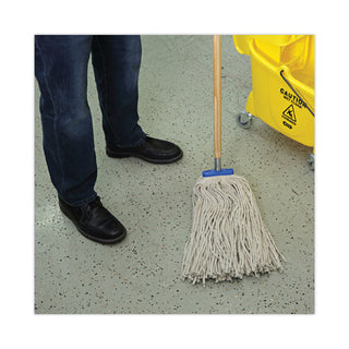 Boardwalk® Mop Head, Lie-Flat Head, Cotton Fiber, 24 oz., White, 12/Carton (CM22024BW)